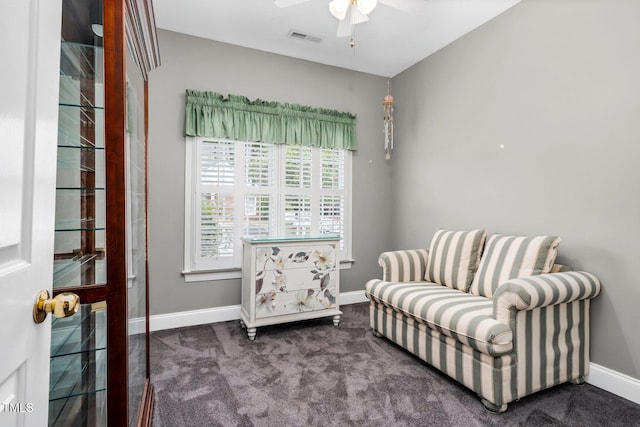 106 Irene Ct, Rocky Mount, NC 27804 - living area featuring baseboards, ceiling fan, and carpet