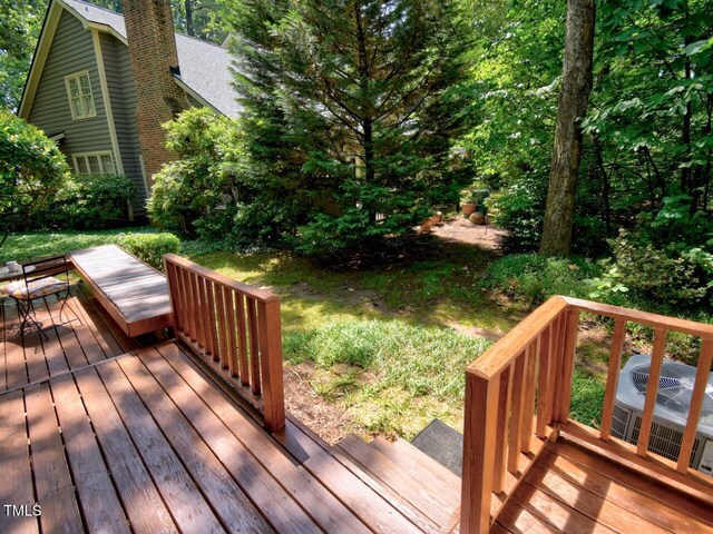 119 Long Shadow Ln, Cary, NC 27518 - wooden terrace with central air condition unit