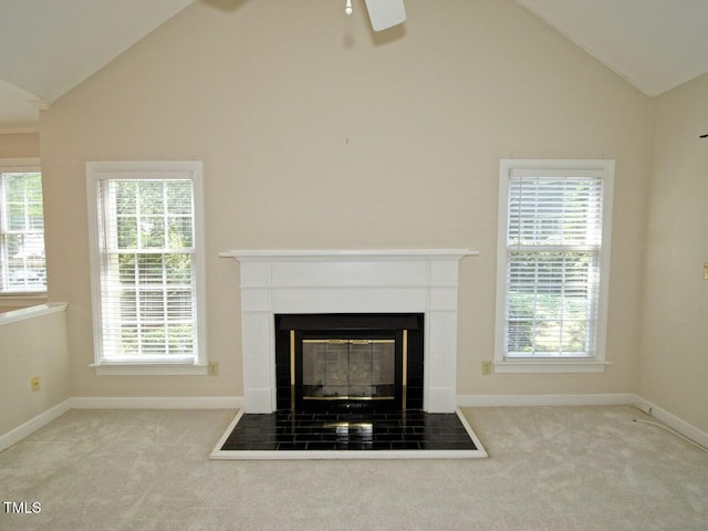 119 Long Shadow Ln, Cary, NC 27518 - detailed view of ceiling fan, carpet floors, a glass covered fireplace, and baseboards
