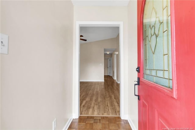 2256 Spindletree Dr, Fayetteville, NC 28304 - entrance foyer featuring baseboards and parquet floors