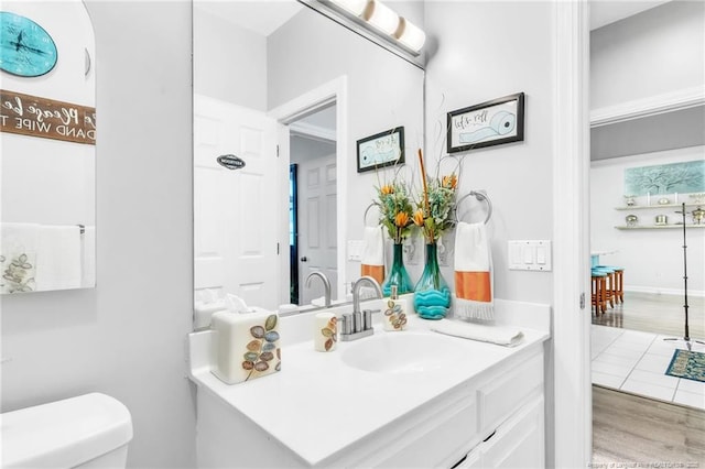 half bath with toilet and vanity