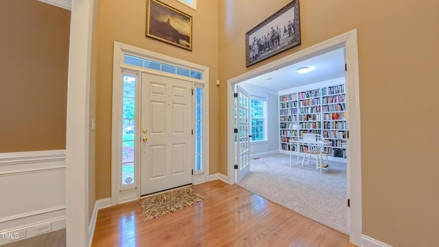 99 Grassy Creek Way, Chapel Hill, NC 27517 - foyer entrance with wood finished floors and baseboards