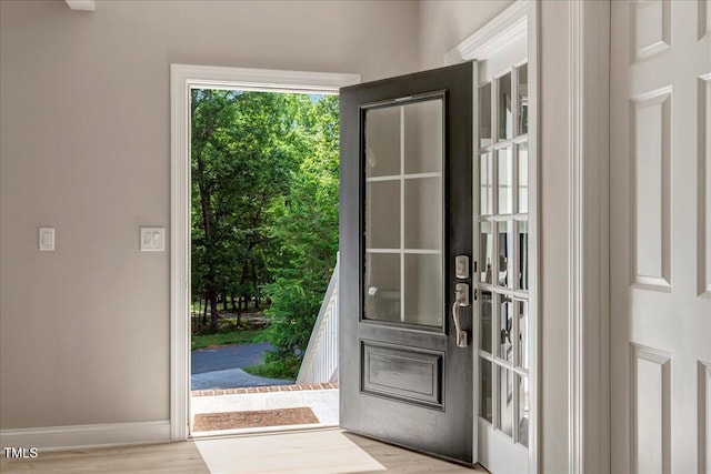 10304 Stallion Way, Bahama, NC 27503 - foyer entrance with wood finished floors and baseboards