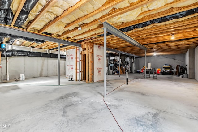 3404 Mount Pisgah Way, Cary, NC 27519 - unfinished basement featuring gas water heater