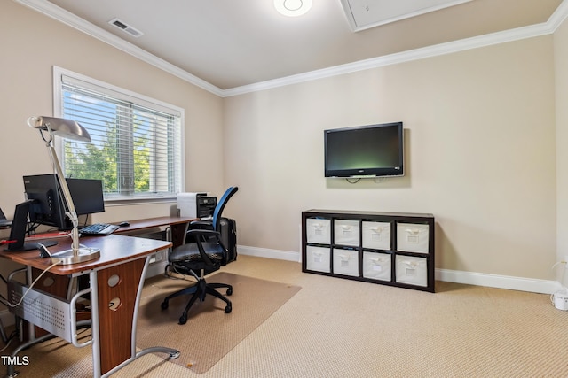 3404 Mount Pisgah Way, Cary, NC 27519 - office with crown molding, carpet flooring, and baseboards