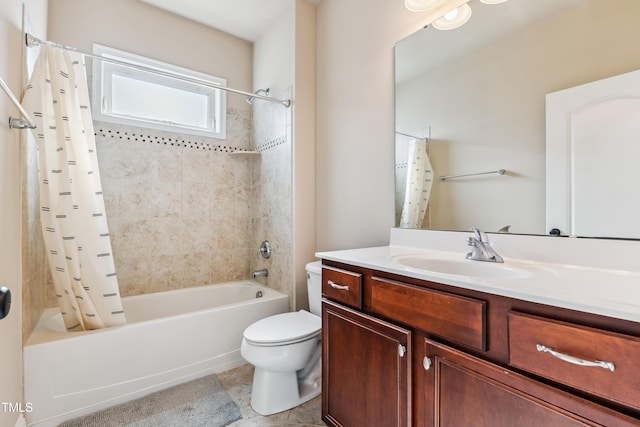 3404 Mount Pisgah Way, Cary, NC 27519 - bathroom with toilet, vanity, shower / bath combo with shower curtain, and tile patterned flooring