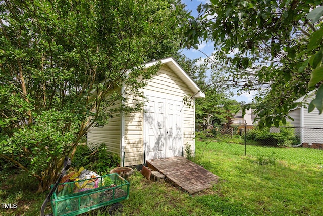 view of shed