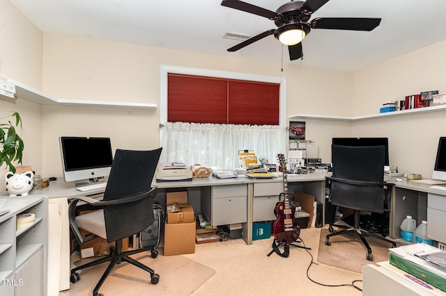241 Serenity Hill Cir, Chapel Hill, NC 27516 - office space featuring a ceiling fan and light colored carpet