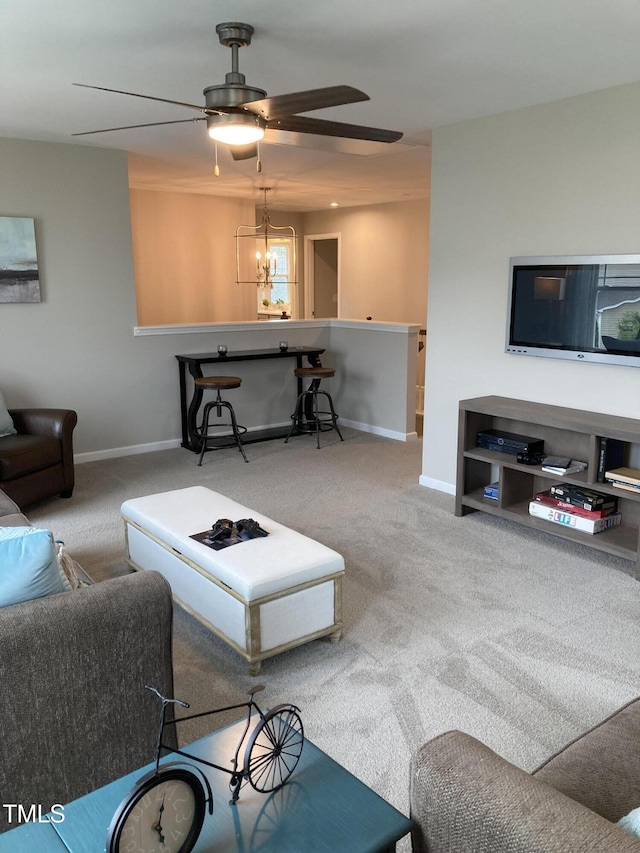 35 Windflower Ct Unit 9, Clayton, NC 27520 - living area featuring a ceiling fan and carpet