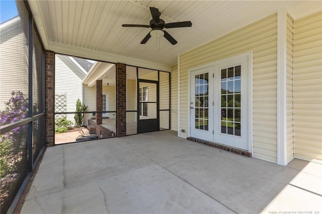 view of patio / terrace with a ceiling fan