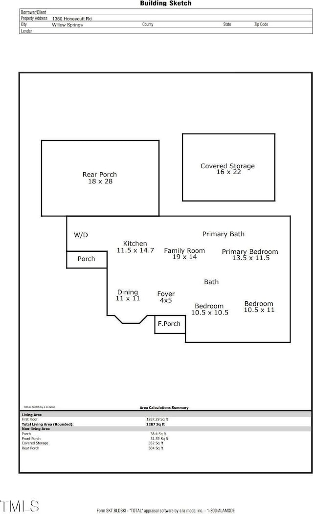 1360 Honeycutt Rd, Willow Springs, NC 27592 - floor plan / room layout