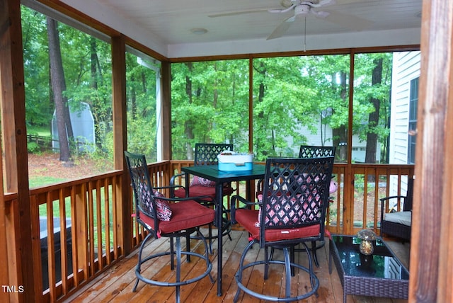 5917 Clearsprings Dr, Wake Forest, NC 27587 - sunroom with a ceiling fan, plenty of natural light, and outdoor dining area