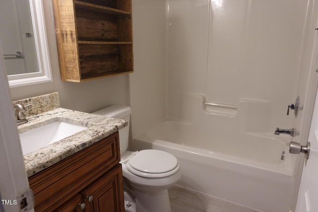 5917 Clearsprings Dr, Wake Forest, NC 27587 - bathroom featuring toilet, vanity, and bathtub / shower combination