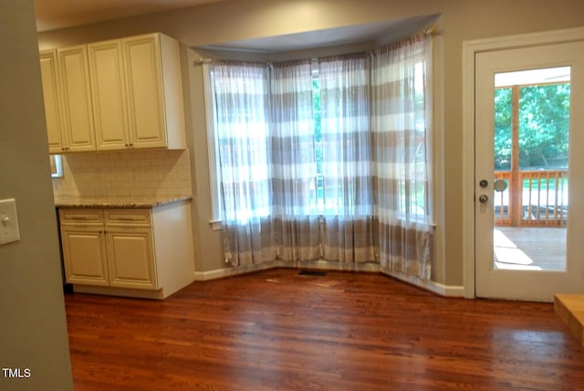 5917 Clearsprings Dr, Wake Forest, NC 27587 - unfurnished dining area with dark wood-style floors