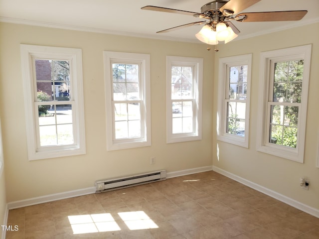 1711 Westbrook Dr NW, Wilson, NC 27896 - unfurnished sunroom featuring baseboard heating and plenty of natural light