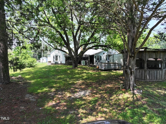 view of green lawn