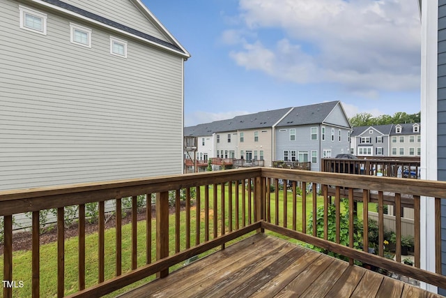 810 Richmont Grove Ln, Apex, NC 27523 - wooden terrace with a residential view and a lawn