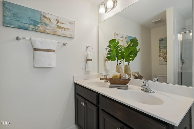 810 Richmont Grove Ln, Apex, NC 27523 - bathroom featuring double vanity and a shower stall