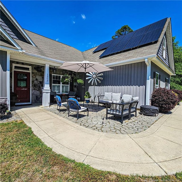 1303 Palestine Rd, Linden, NC 28356 - view of patio / terrace featuring outdoor lounge area and a porch