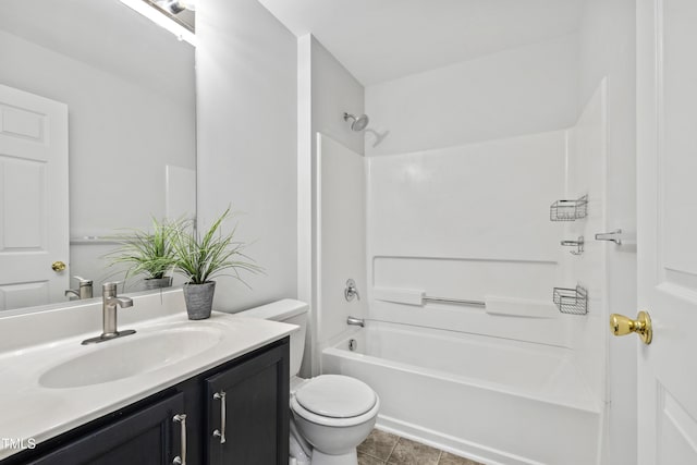 8610 Neuse Landing Ln Unit 103, Raleigh, NC 27616 - bathroom featuring toilet, vanity,  shower combination, and tile patterned flooring