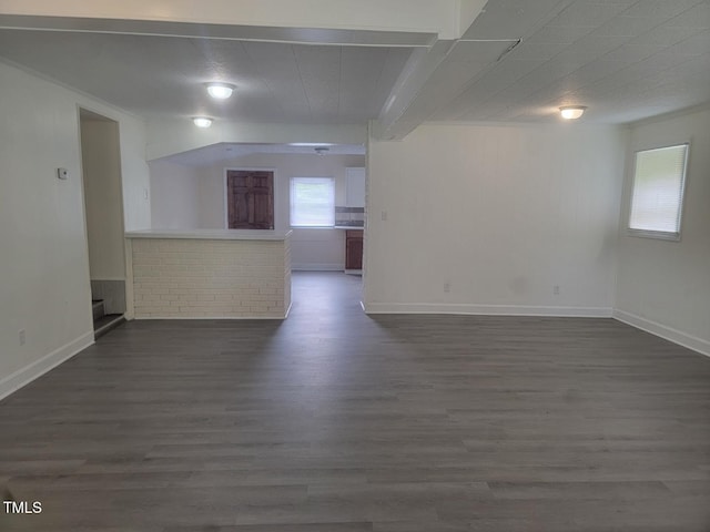 3354 Altamahaw Church St, Elon, NC 27244 - empty room featuring dark wood-style floors and baseboards