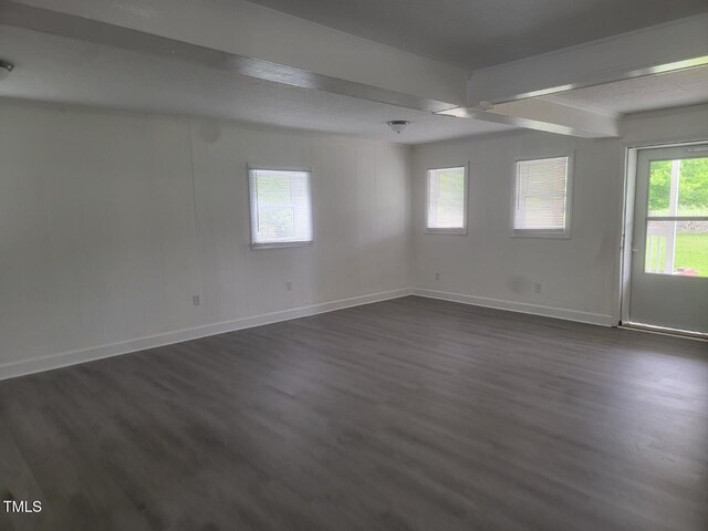 3354 Altamahaw Church St, Elon, NC 27244 - spare room featuring baseboards and dark wood finished floors
