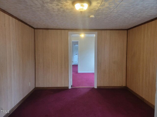 3354 Altamahaw Church St, Elon, NC 27244 - unfurnished room featuring carpet floors, wooden walls, a smoke detector, and baseboards