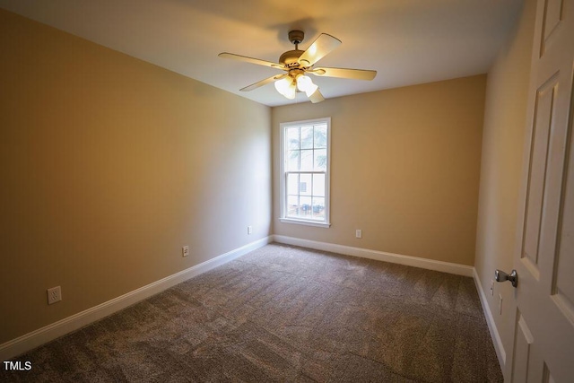 10 London Way, Spring Lake, NC 28390 - spare room with baseboards, dark carpet, and a ceiling fan