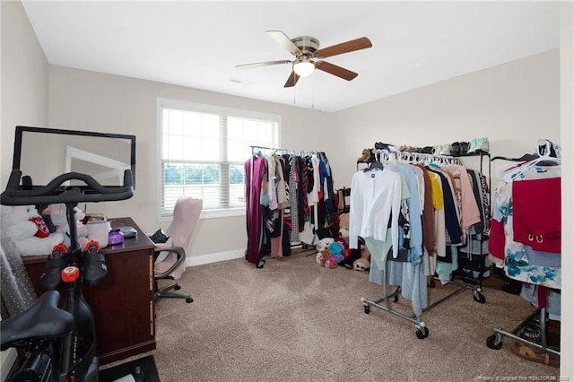 341 Woodington Rd, Hope Mills, NC 28348 - carpeted home office featuring ceiling fan and baseboards