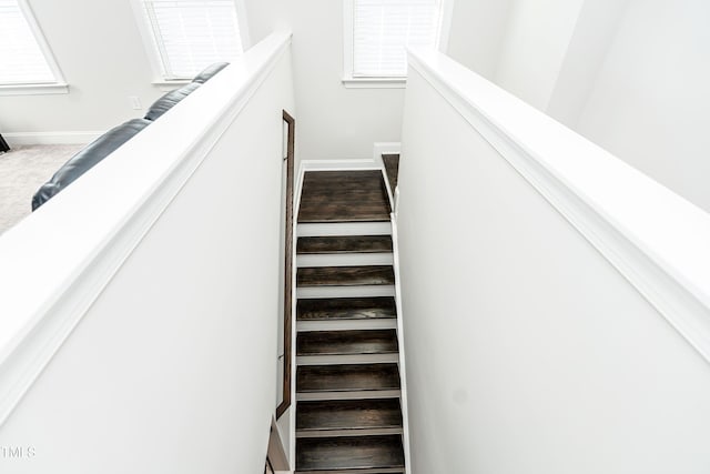 2918 Heirloom Way, Apex, NC 27502 - staircase featuring baseboards