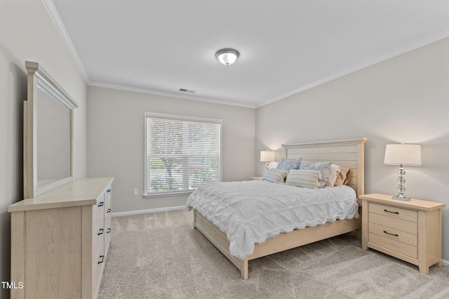 1112 Monterey Bay Dr, Wake Forest, NC 27587 - bedroom with ornamental molding, light carpet, and baseboards
