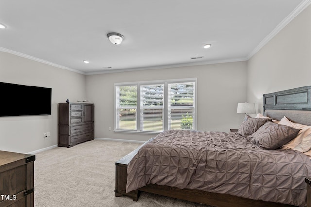 1112 Monterey Bay Dr, Wake Forest, NC 27587 - bedroom with carpet, crown molding, baseboards, and recessed lighting