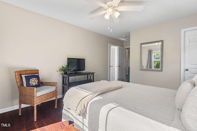 3002 Bartlett Cir, Hillsborough, NC 27278 - bedroom featuring wood finished floors, baseboards, and a ceiling fan