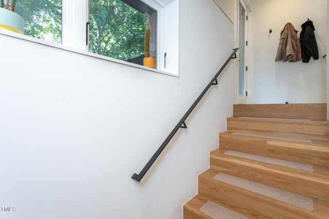 414 Chavis Way, Raleigh, NC 27601 - stairway featuring plenty of natural light