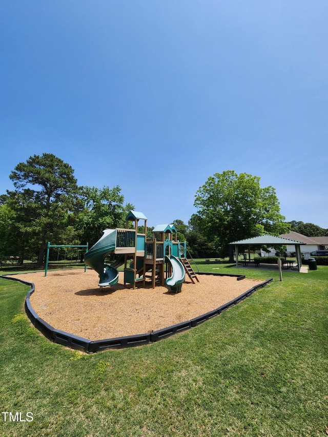 6512 Blalock Forest Dr, Willow Springs, NC 27592 - community jungle gym with a yard and a gazebo