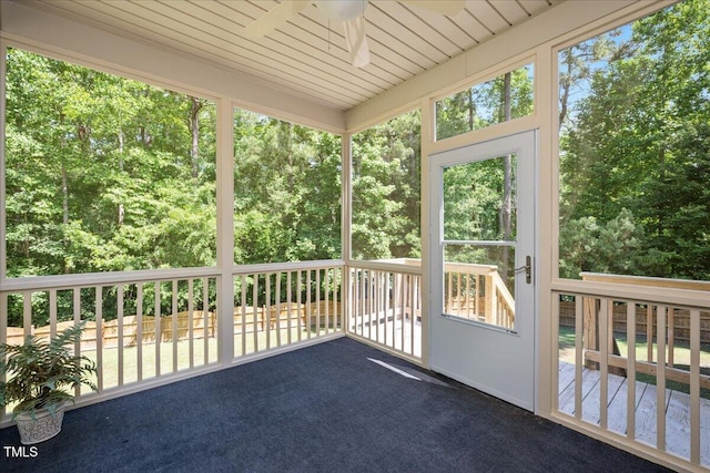 6512 Blalock Forest Dr, Willow Springs, NC 27592 - unfurnished sunroom with a ceiling fan