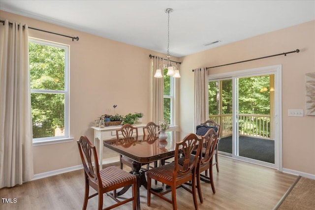 6512 Blalock Forest Dr, Willow Springs, NC 27592 - dining area featuring light wood finished floors, baseboards, and plenty of natural light