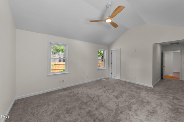 314 Wrenn St, Apex, NC 27502 - unfurnished bedroom featuring lofted ceiling, baseboards, carpet floors, and ceiling fan