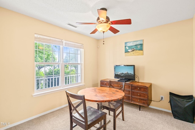 5312 Suntan Lake Dr, Raleigh, NC 27610 - carpeted dining room featuring baseboards and ceiling fan