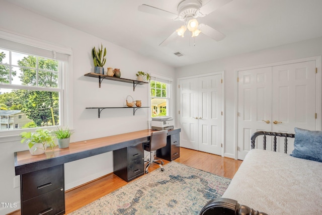 4021 Converse Dr, Raleigh, NC 27609 - office space with light wood-type flooring, a ceiling fan, and baseboards