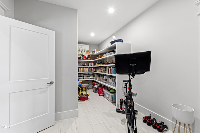 7212 Summer Tanager Trl, Raleigh, NC 27614 - workout room featuring baseboards and recessed lighting