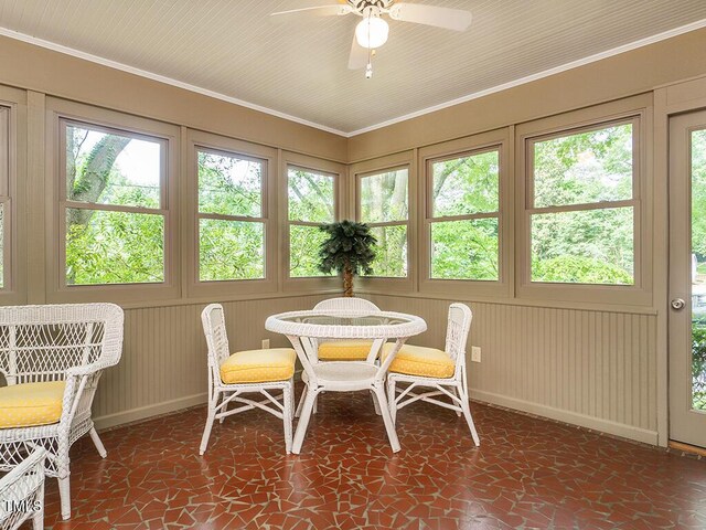 2228 Walker Ave, Burlington, NC 27215 - dining area featuring a ceiling fan and baseboards