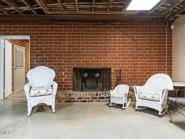 2228 Walker Ave, Burlington, NC 27215 - view of patio featuring a brick fireplace