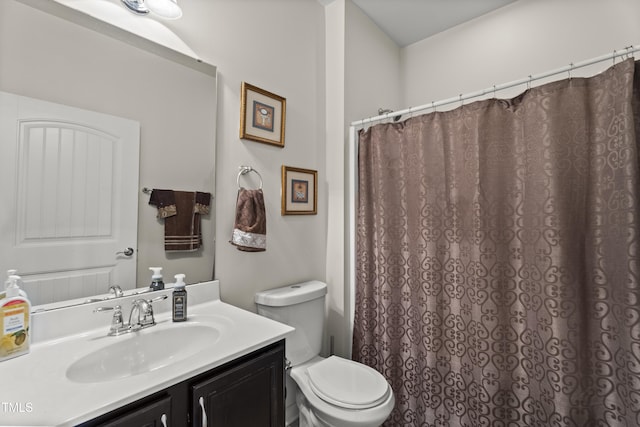 4612 Hanging Fern Ln, Raleigh, NC 27604 - full bathroom with toilet, vanity, and a shower with shower curtain