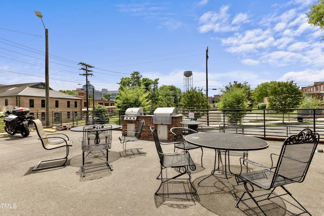 view of patio featuring area for grilling and grilling area