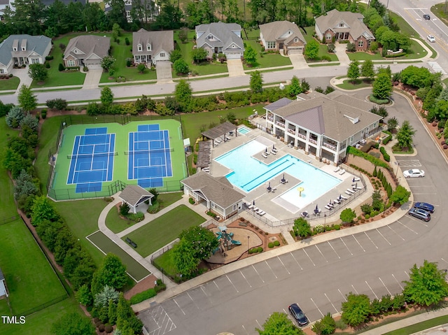 2511 Range Overlook Xing, Apex, NC 27523 - aerial view of residential area with a pool