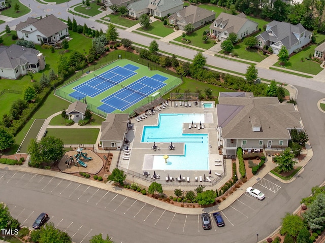 2511 Range Overlook Xing, Apex, NC 27523 - aerial view of residential area featuring a pool