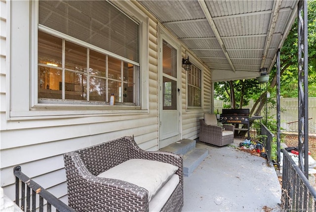 1001 N Orange Ave, Dunn, NC 28334 - view of patio / terrace with area for grilling and fence