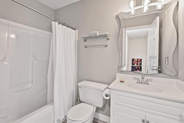 19 Knightsbridge Ct, Durham, NC 27707 - full bath featuring vanity, toilet, and shower / bath combination with curtain