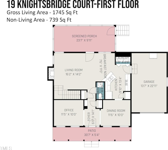 19 Knightsbridge Ct, Durham, NC 27707 - floor plan / room layout